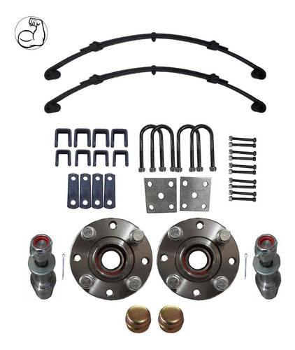 Molas Kit Suspensão Multifuros 700mm P/ Carretinhas 300kg