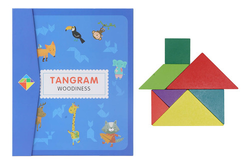 Juego De Bloques Con Patrón De Madera Tangram Toys, Clip Mag