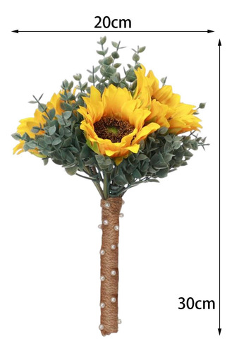 Noiva Bouquet Decoração Primavera Girassóis Artificiais