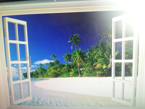 Vinilo Ventana Con Paisaje 130x60