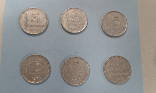 Monedas Argentinas (lote) - 5 Centavos - 1970, 1972 Y 1973