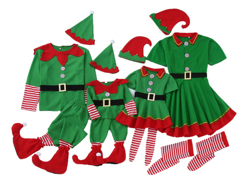 Conjunto De Disfraz De Elfo De Navidad Para Niños, Disfraz