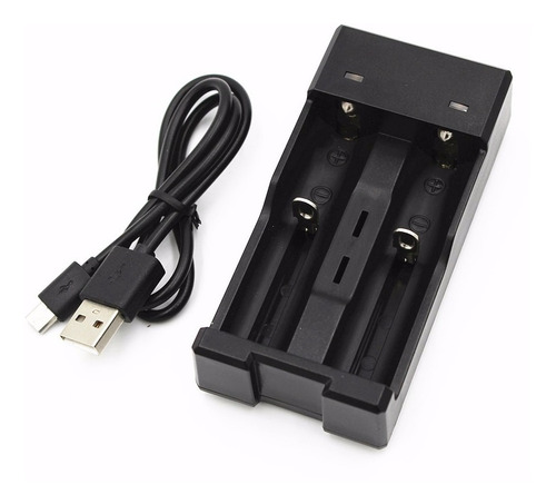 Cargador Doble Pilas 18650 16340 14500 16500 Usb Luz Y Corte