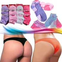 Comprar Combo 3 Bombachas Vedetina + 3 Cola Less + 3 Pares Soquetes
