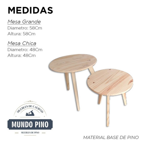 Imagen 2 de 6 de Mesa Ratona Nordica X2 Mundopino