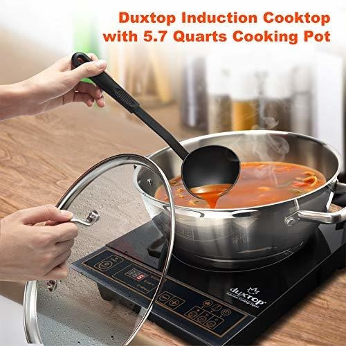 Olla De Coccion De Acero Inoxidable Con Tapa De Vidrio 5.39l
