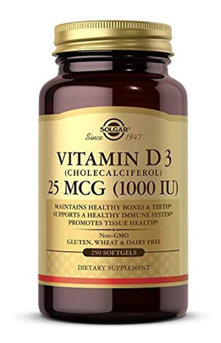 Solgar Vitamina D3 Cholecalciferol 25 Mcg 1000 Iu Cápsulas B