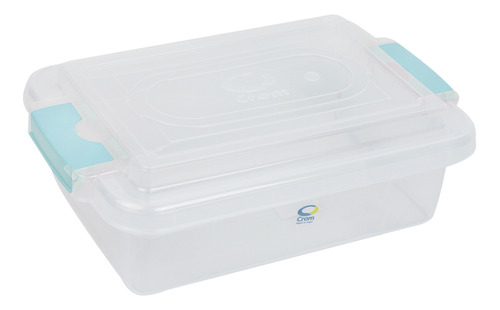 Caja Chica 4.5l Hermetica Con Traba Celeste Crom