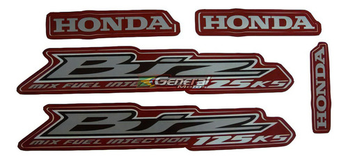 Kit Adesivo Jogo Faixas Moto Honda Biz 125 2012 Ks Vermelha Cor Vermelha