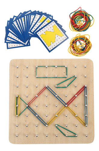 1 Juego De Tablas De Clavos Geoboard De Madera Con Forma Geo