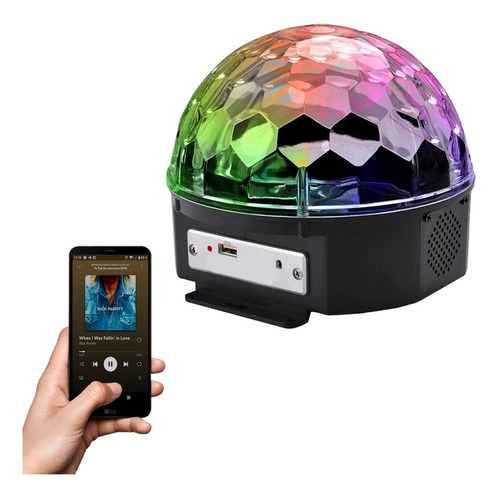 Bola Luz Led Rgb Audioritmica Media Esfera Con Bluetooth