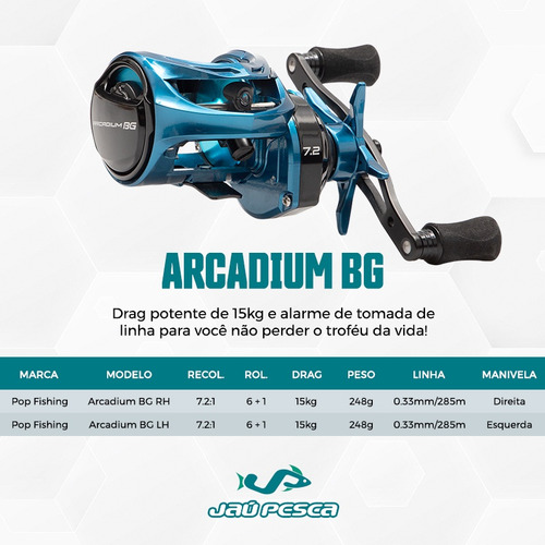 Kit De Carretilha Bg + Vara Tambaqui Pro 2,40mts 60lbs Linha