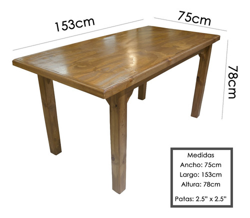 Juego De Comedor Madera Maciza Mesa Y 6 Sillas Lustradas