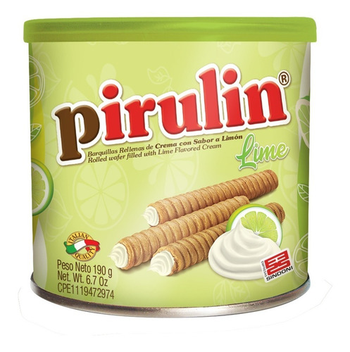 Pirulin Lime Lata /envase 190g Bulto De 12 Unidades