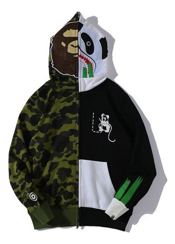 Sudadera Casual Con Capucha Bape Wgm Shark Head