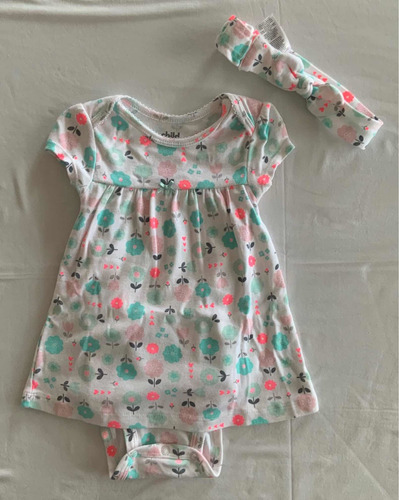 Carters. Vestido Con Body. Con Vincha. Talle 12 Meses #atu32