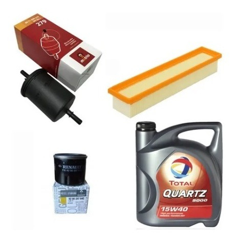 Kit Filtros + 4l Aceite Elf 15w40 Renault Clio 2 D4f 1.2 16v