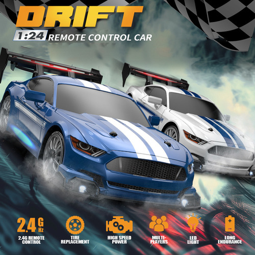Coche A Control Remoto 4wd Drift Con Luces/ruedas De Control