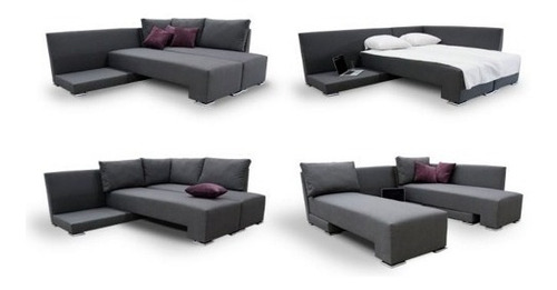 Sofa Cama Sillon Esquinero Chenille Antidesgarro 1 O 2 Plaza