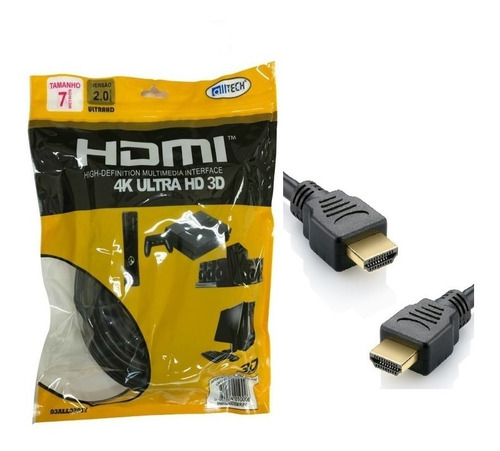 Cabo Hdmi 7 Metros 2.0-19p 4k Ultra Hd 3d C/filtro Alltech