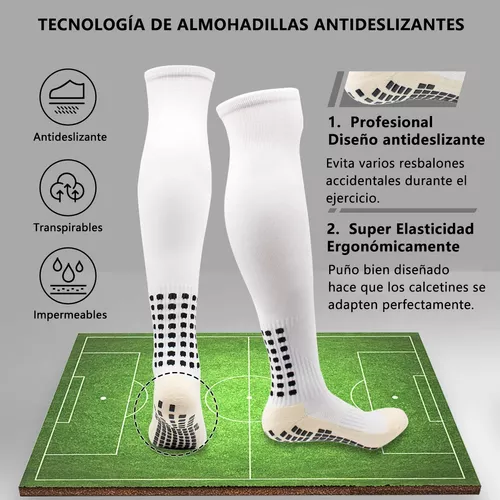 Calcetines de fútbol, 2 pares de calcetines antideslizantes deportivos  hasta la rodilla para hombres y mujeres