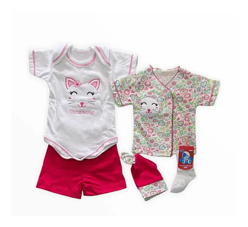 Ajuar Bebe Manga Corta 5 Piezas Primavera verano