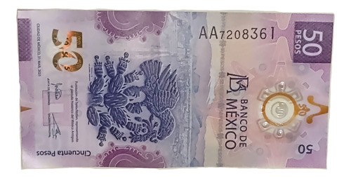 Billete De $50 Pesos Familia G Con El Ajolote  Serie Aa