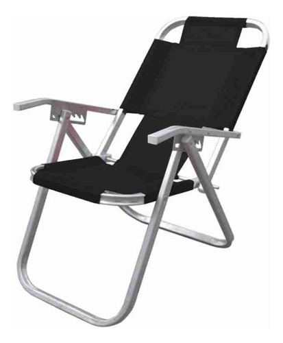 Silla De Playa Reposera Aluminio Botafogo Ipanema Negra