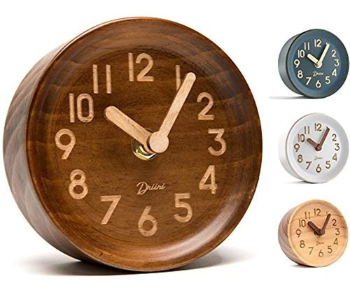 Reloj Analogico De Mesa Y Escritorio De Madera Hecho De Pin