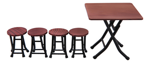 Mesa Y Sillas Plegables En Miniatura Para Dollhouse Furnitur