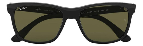 Anteojos de sol Ray-Ban RB4181 Standard con marco de injected color gloss black, lente green de cristal clásica, varilla gloss black de injected