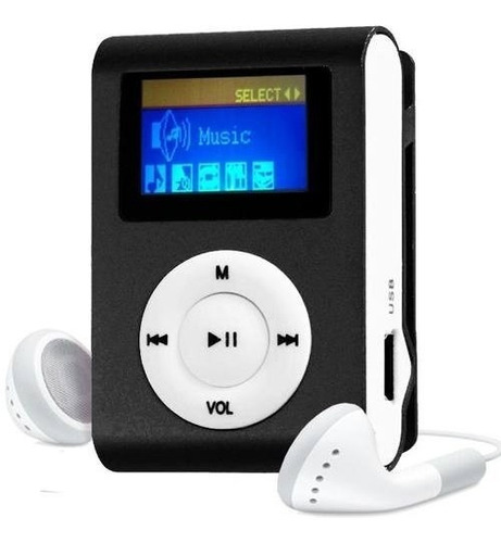 Mp3 Player Shuffle Clip Com Fm + Cabo Usb + Fone Ouvido