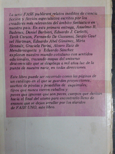 Imagen 2 de 4 de Fase Uno * Relatos De Ciencia Ficcion * Sinergia *