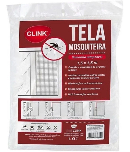 Tela Mosquiteiro De Poliester P/ Janela Com Velcro 150x180cm