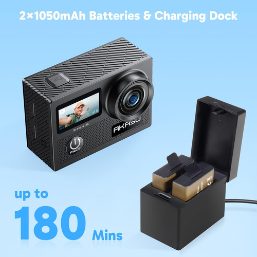 Cámara De Acción Akaso Brave 4 4k 30 Fps 20 Mp Wifi Con Eis