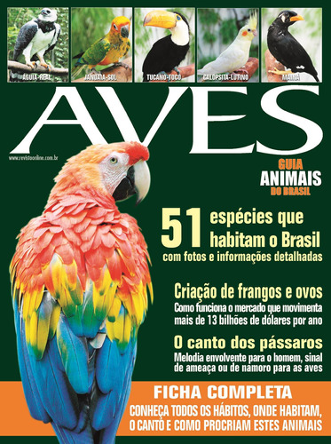 Animais do Brasil - Aves: Ficha completa - Conheça todos os hábitos, onde habitam, o canto e como procriam estes animais, de On Line a. Editora IBC - Instituto Brasileiro de Cultura Ltda, capa mole em português, 2018