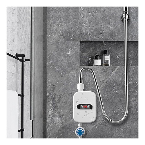 Ducha Instantánea Pequeña Con Calentador Agua Eléctrico Led