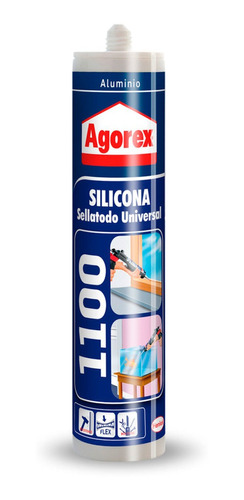 Silicona Sellante Profesional Agorex 1100 Aluminio 300ml