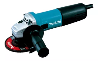 Miniamoladora angular Makita 9557HN color turquesa y negro 840 W 220 V + accesorio