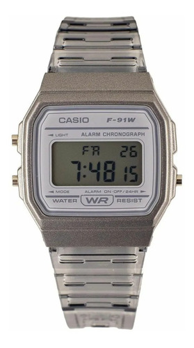 Casio Reloj Digital Translucido Negro 593 F-91ws-8df Febo