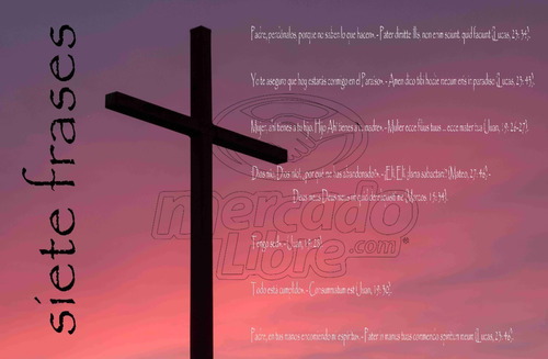 Lienzo Canvas Arte Sacro Siete Frases Jesús En La Cruz 60x90