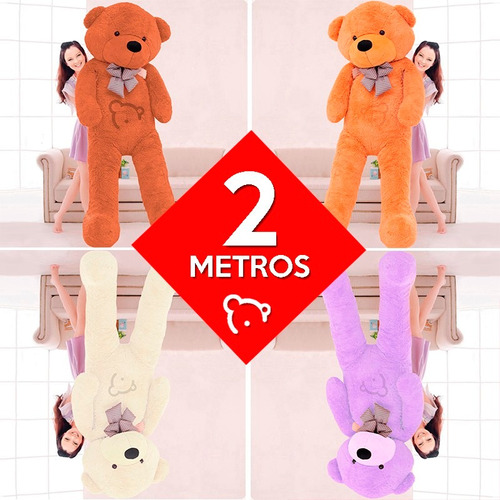 Oso De Peluche Gigante 2 Metros Vario Color Jumbo + Obsequio