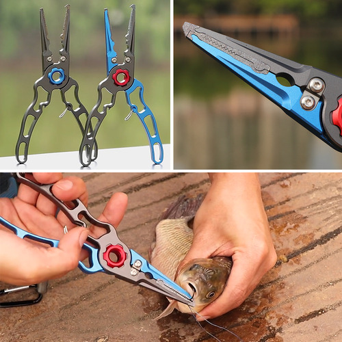Alicates De Pesca De Aluminio Con Gancho R Y Bolsa De Almace
