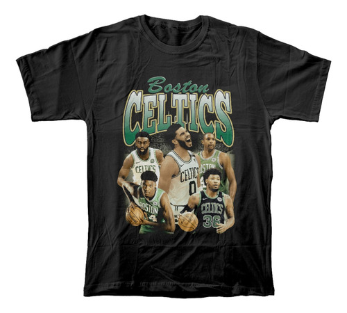 Camiseta Algodón Peinado Con Estampado De Nba Boston Celtics