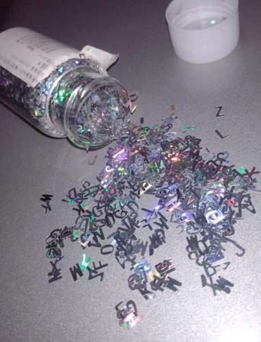 Imagen 2 de 2 de Mini Letras Holograficas Para Inserciones En Resina Llaveros