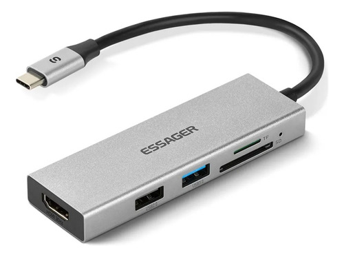 Adaptador Essager 5 Em 1 Hub Macbook Pro Air Usb C Hdmi 4k