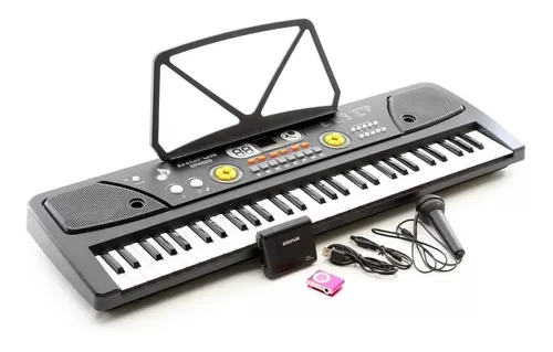 Teclado Infantil Microfone 61 Teclas Profissional Musical