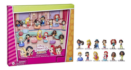 Disney Princesas Set 12 Muñecas Coleccionables Juguete Niñas