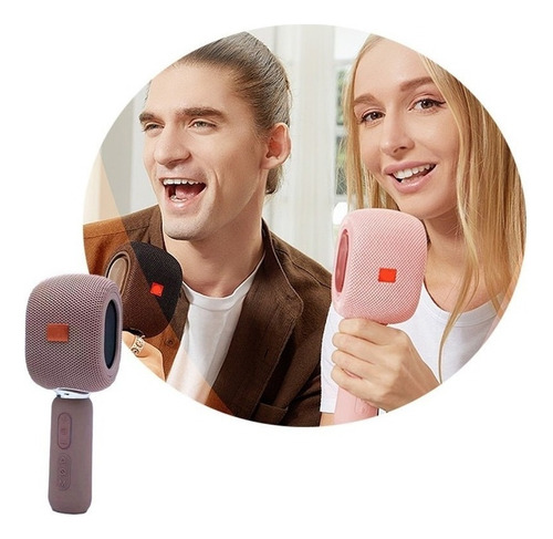 Parlante Bluetooth Portatil Usb 8w 1200mah Micrófono Karaoke Color Rosa