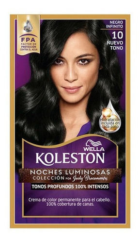 Kit Tintura Wella  Koleston Coloração creme tom 10 preto infinito para cabelo